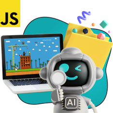 Язык программирования JavaScript + AI. Проектное обучение + геймификация + AI-помощники - КИБЕРшкола программирования для детей, компьютерные курсы для школьников, начинающих и подростков - KIBERone г. Красноярск